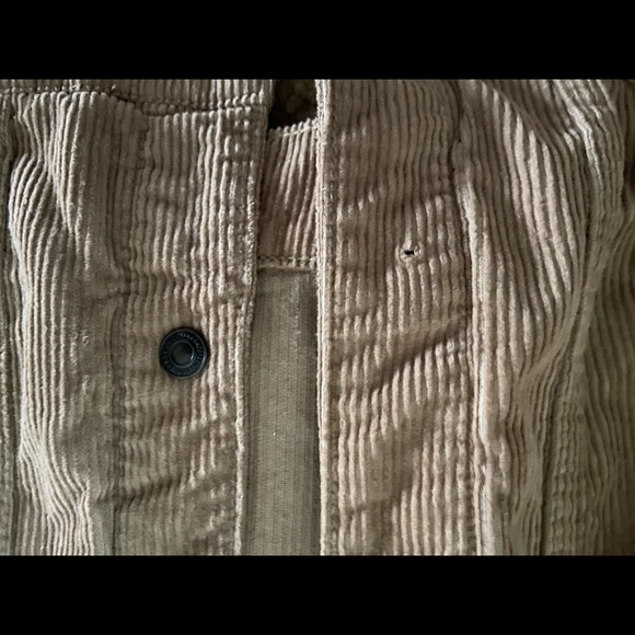 PULL&BEAR Worn Torn and Reborn Tan Corduroy Button Down Jacket - Size EU L - Picture 5 of 9